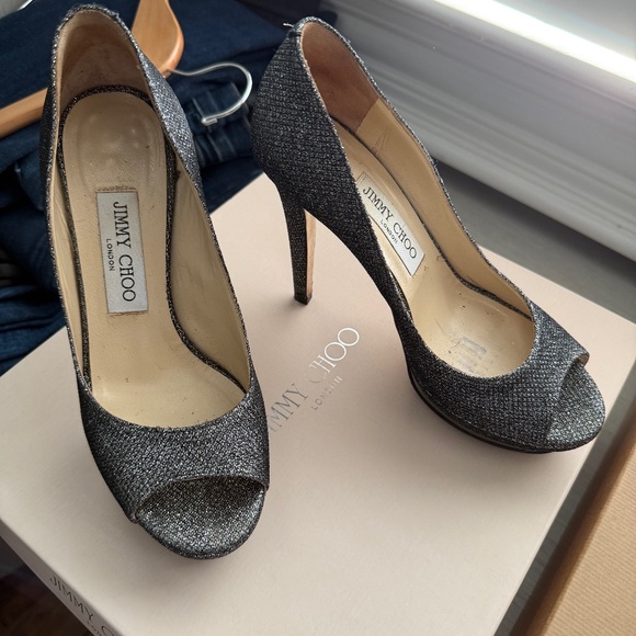 Jimmy Choo heels silver size 6 - Picture 1 of 3